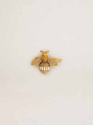 Jewelry Bee-Shaped Lace Tag In Antique Gold Color With Crystals Pearls And Antique Gold Women Golden Goose - 1