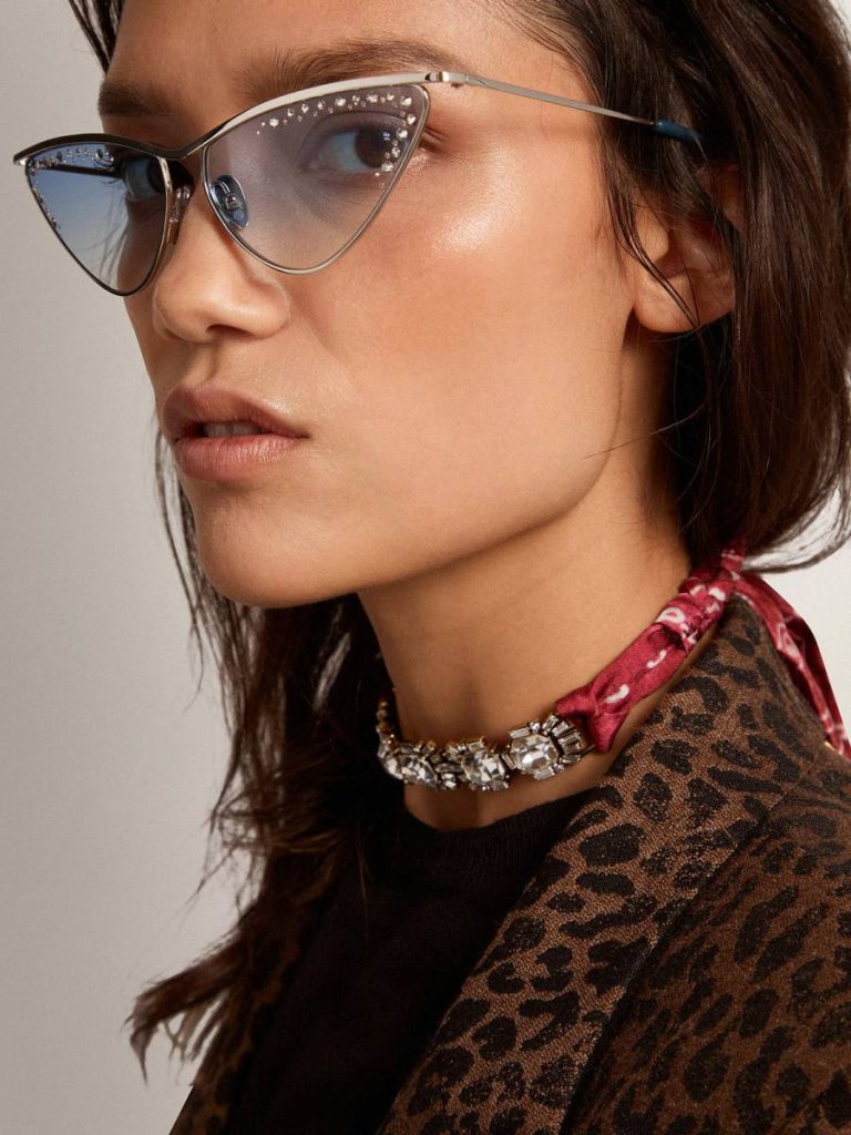 Jewelry Golden Goose Antique Gold Women Women's Necklace In Antique Gold Color With Crystals And Printed Scarf - 2