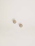 Jewelry Golden Goose White And Antique Gold Women Women's Stud Earrings In Antique Gold Color - 1
