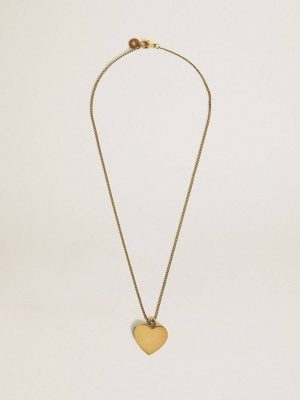 Jewelry Necklace In Antique Gold Color With Heart Charms Golden Goose Antique Gold Women - 1
