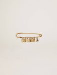Jewelry Pin In Antique Gold Color With Drop Golden Lettering Women Antique Gold Golden Goose - 1
