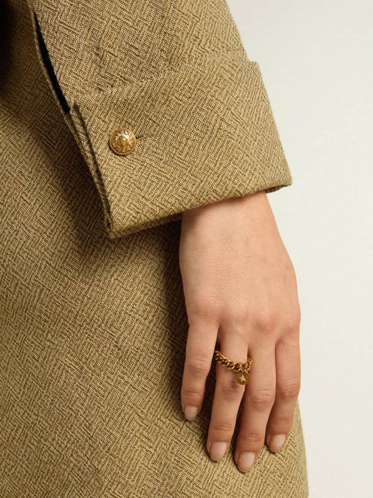 Jewelry Ring In Antique Gold Color With Flexible Links Women Antique Gold Golden Goose - 2