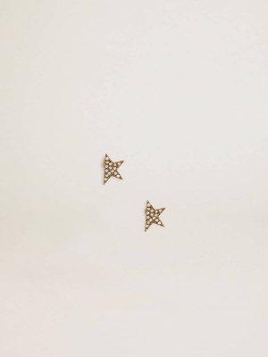 Jewelry Women Women's Stud Earrings In Antique Gold Color With Crystals Golden Goose Antique Gold - 1