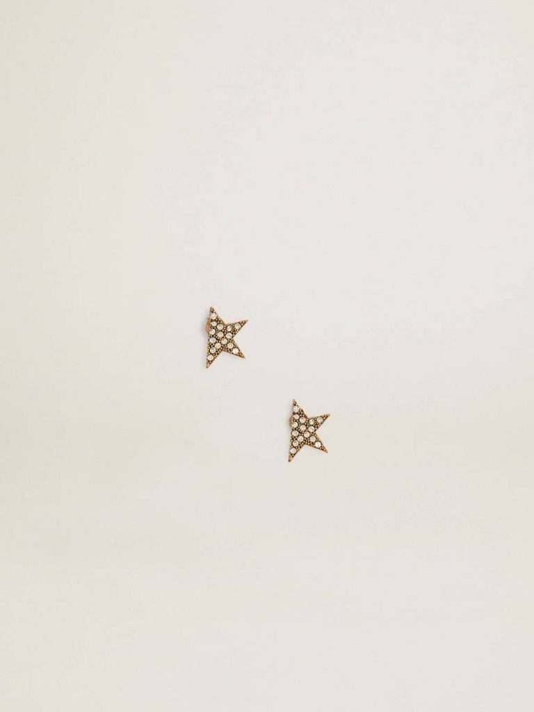 Jewelry Women Women's Stud Earrings In Antique Gold Color With Crystals Golden Goose Antique Gold - 1