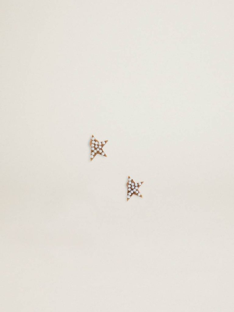 Jewelry Women's Stud Earrings In Antique Gold Color With Decorative Beads Golden Goose Women Antique Gold - 1