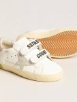 Junior Old School In Leather With Gray Suede Star And Old Rose Heel Tab Little Girls (1-3 Years) Kids Golden Goose - 4