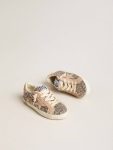 Junior Super-Star In Glitter With Suede Star And Heel Tab Kids Little Girls (1-3 Years) Golden Goose - 2