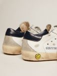 Junior Super-Star With Gray Suede Star And Blue Heel Tab White Little Boys (1-3 Years) Kids Golden Goose - 4