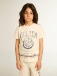 Kids Aged White Topwear Selection (4-12 Years) Golden Goose Cotton T-Shirt In Aged White With Faded Print At The Center - 2