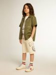 Kids Aged White Topwear Selection (4-12 Years) Golden Goose Cotton T-Shirt In Aged White With Faded Print At The Center - 3