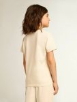 Kids Aged White Topwear Selection (4-12 Years) Golden Goose Cotton T-Shirt In Aged White With Faded Print At The Center - 4