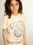Kids Aged White Topwear Selection (4-12 Years) Golden Goose Cotton T-Shirt In Aged White With Faded Print At The Center - 5
