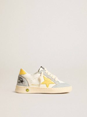 Kids Ball Star Junior With Yellow Leather Star And Heel Tab Boys (4-10 Years) Golden Goose - 1
