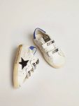 Kids Boys (4-10 Years) White Young Old School With Black Snake Print Leather Star And Blue Heel Golden Goose - 4
