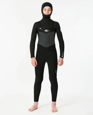Kids Fullsuits Rip Curl Junior Dawn Patrol 5/4 Chest Zip Fullsuit Wetsuit - 1