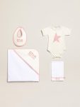 Kids Gift Set In White With Pink Trim And Logo Newborns Golden Goose White And Milk White - 1
