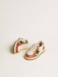 Kids Golden Goose Boys (4-10 Years) Ball Star Young In Nappa With Black Star And Red Leather Inserts - 2