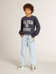 Kids Golden Goose Dark Blue Topwear Selection (4-12 Years) Boys' Dark Blue Sweatshirt With White Print - 3