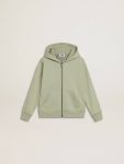 Kids Golden Goose Light Green Light Green Sweatshirt With Zip Fastening Topwear Selection (4-12 Years) - 1