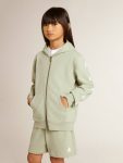 Kids Golden Goose Light Green Light Green Sweatshirt With Zip Fastening Topwear Selection (4-12 Years) - 2
