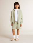 Kids Golden Goose Light Green Light Green Sweatshirt With Zip Fastening Topwear Selection (4-12 Years) - 5