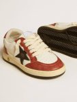 Kids Golden Goose Little Boys (1-3 Years) Ball Star Junior In Nappa With Black Star And Red Leather Inserts - 3