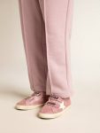 Kids Little Girls (1-3 Years) Golden Goose Junior Old School In Metallic Pink Suede With White Leather Star And Heel Tab - 3