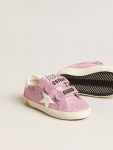 Kids Little Girls (1-3 Years) Golden Goose Junior Old School In Metallic Pink Suede With White Leather Star And Heel Tab - 4