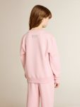 Kids Pink Sweatshirt With Maxi Star In Silver Glitter On The Front Topwear Selection (4-12 Years) Pink Golden Goose - 5