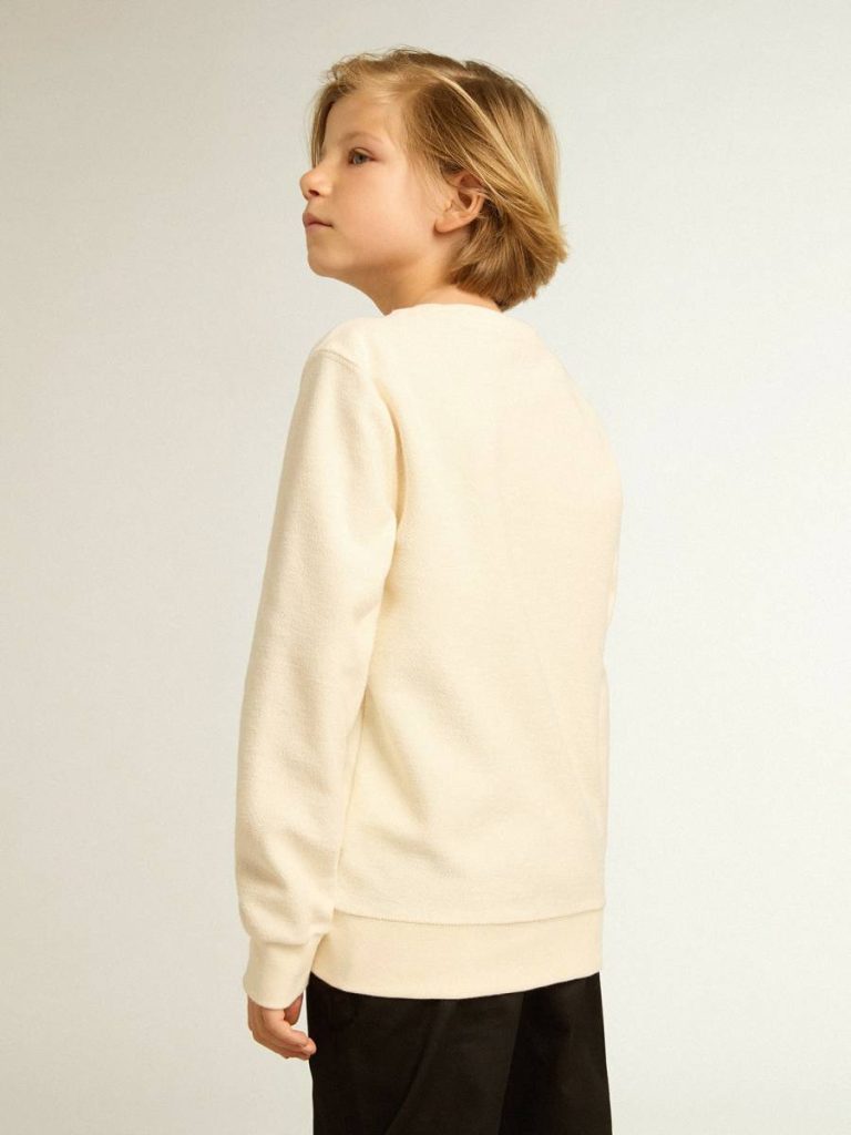 Kids Sweatshirt In Aged White With Multicolor Golden Lettering On The Front Golden Goose Aged White Topwear Selection (4-12 Years) - 4