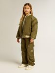 Kids Topwear Selection (4-12 Years) Golden Goose Kids Military-Green Nylon Bomber Jacket With Lettering On The Back Military Green - 2