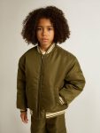Kids Topwear Selection (4-12 Years) Golden Goose Kids Military-Green Nylon Bomber Jacket With Lettering On The Back Military Green - 3