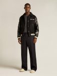 Knitwear Dark Gray Melange Men Men's Round-Neck Sweater In Dark Gray Mélange Wool Golden Goose - 3