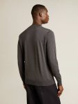 Knitwear Dark Gray Melange Men Men's Round-Neck Sweater In Dark Gray Mélange Wool Golden Goose - 4
