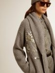Knitwear Golden Goose Women's Cardigan In Gray Melange Wool With Embroidery On The Front Gray Melange Women - 4