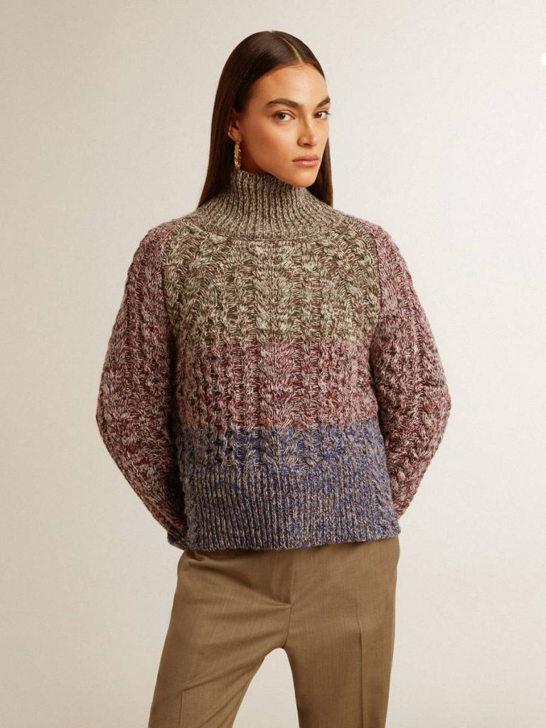 Knitwear Golden Goose Women's Multicolored High Neck Sweater With Mouliné Yarn Multicolor Women - 3