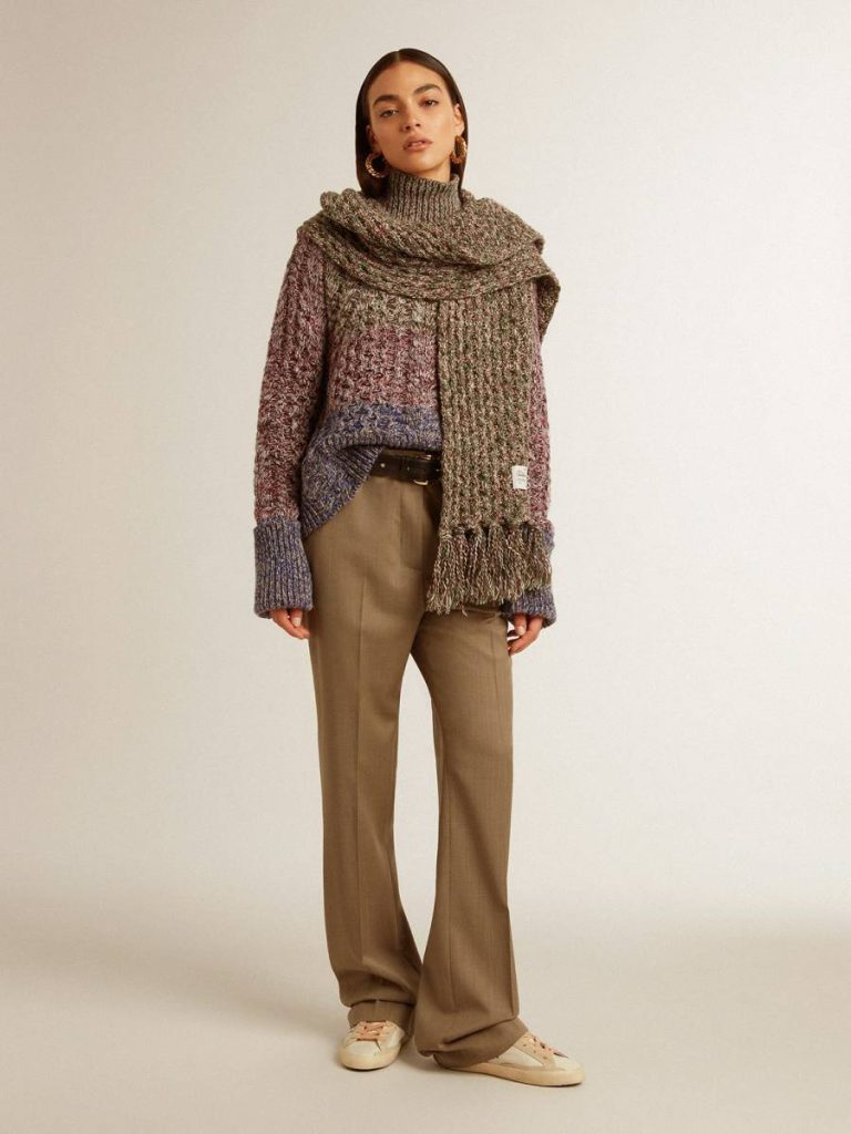 Knitwear Golden Goose Women's Multicolored High Neck Sweater With Mouliné Yarn Multicolor Women - 4