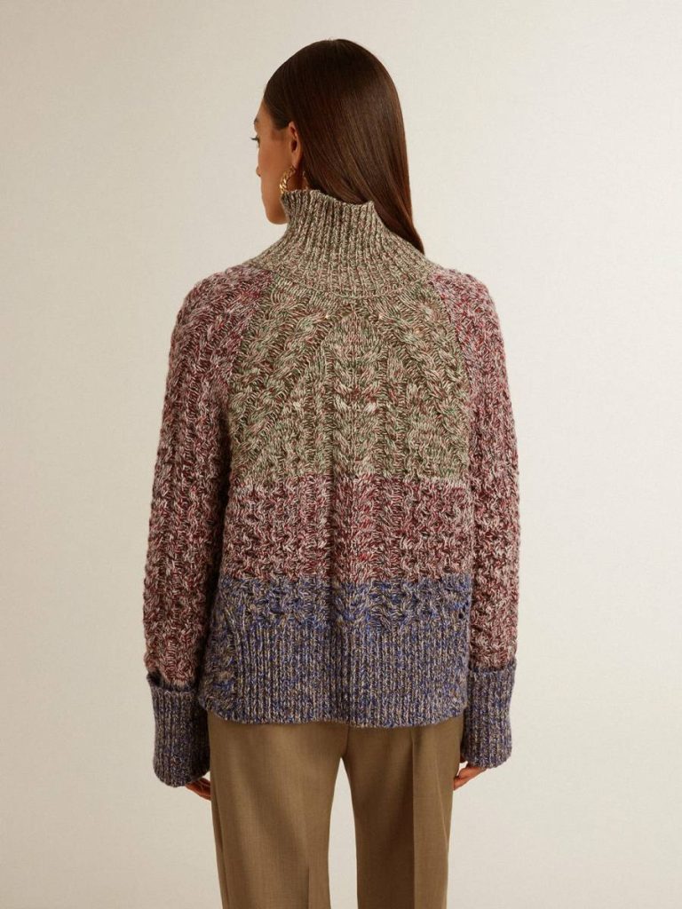 Knitwear Golden Goose Women's Multicolored High Neck Sweater With Mouliné Yarn Multicolor Women - 5
