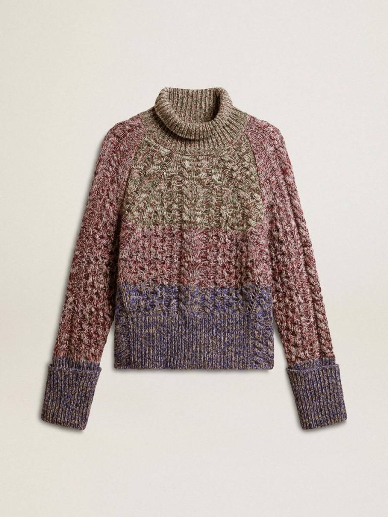 Knitwear Golden Goose Women's Multicolored High Neck Sweater With Mouliné Yarn Multicolor Women - 1