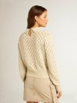 Knitwear Panama Golden Goose Panama-Colored Openwork Cotton Cropped Sweater With Pearl Embroidery Women - 4