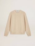 Knitwear Women Women's Beige Sweater With 'Golden' Lettering On The Back Beige Golden Goose - 1
