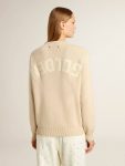 Knitwear Women Women's Beige Sweater With 'Golden' Lettering On The Back Beige Golden Goose - 4