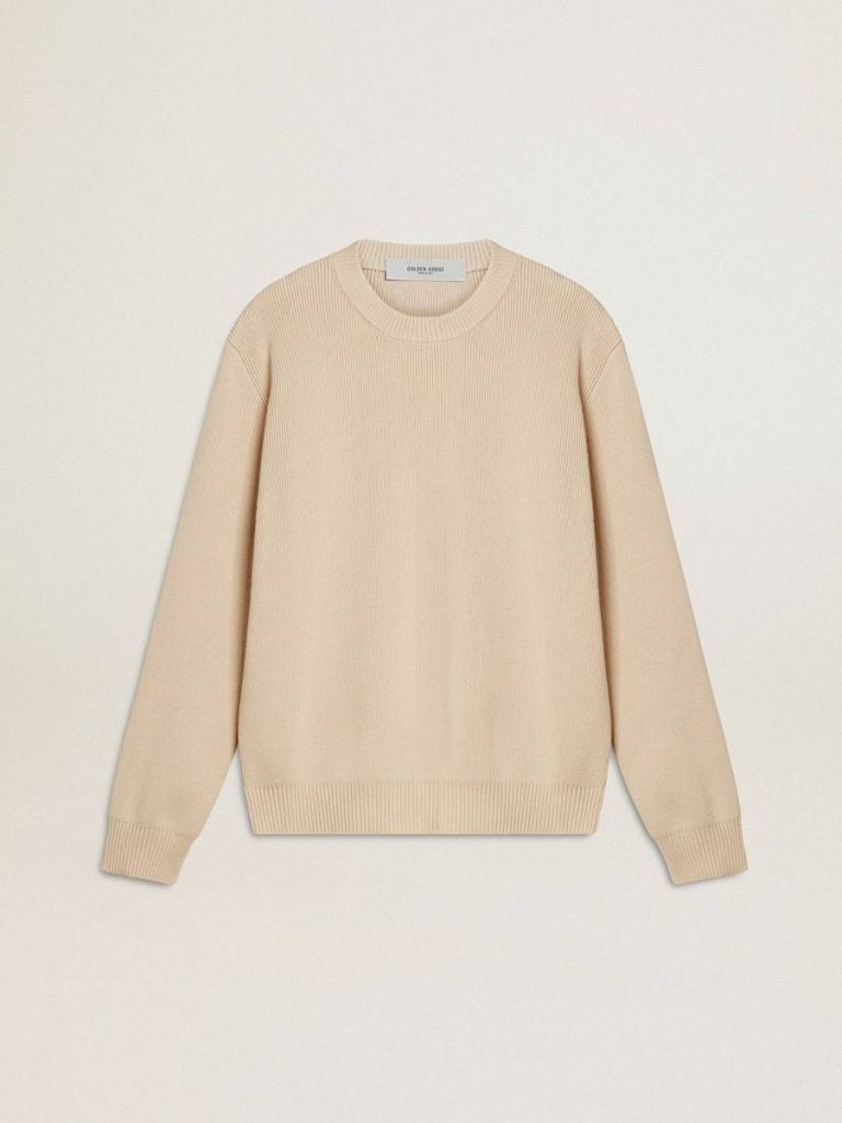 Knitwear Women Women's Beige Sweater With 'Golden' Lettering On The Back Beige Golden Goose - 1