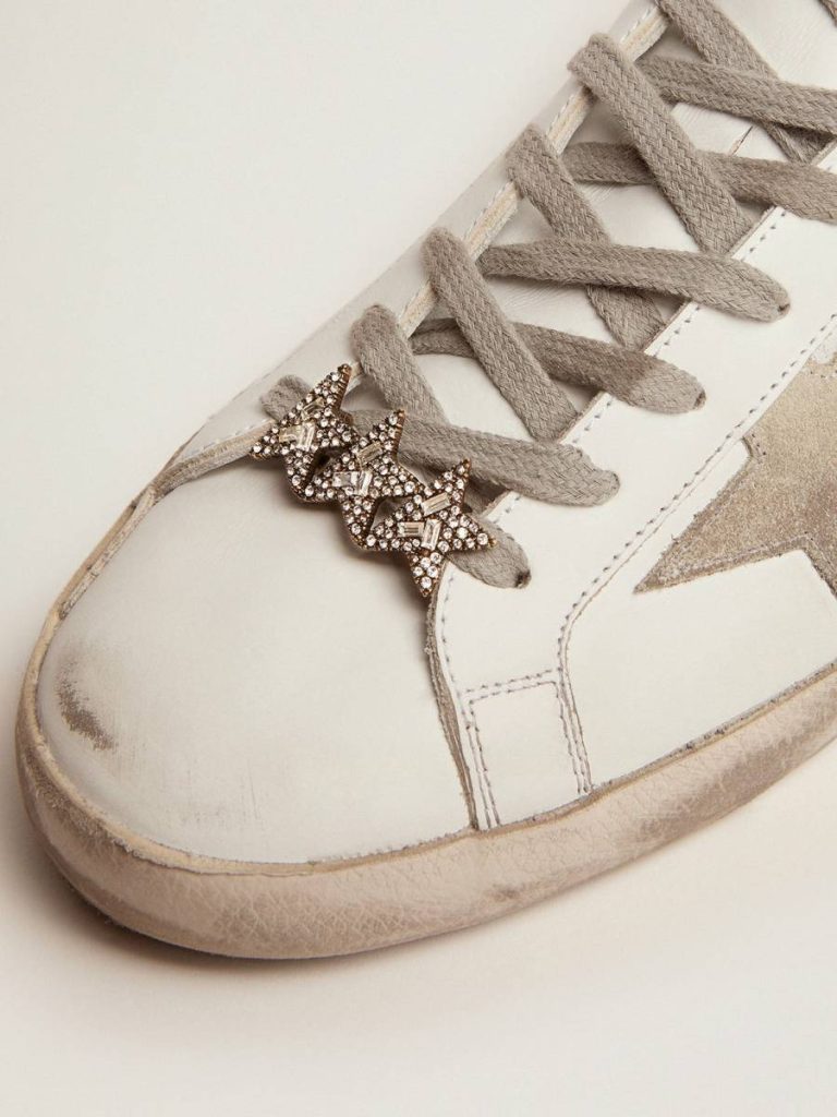 Lace Accessory With Three Antique Gold Color Stars With Crystals Antique Gold Women Jewelry Golden Goose - 2