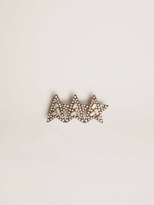 Lace Accessory With Three Antique Gold Color Stars With Crystals Antique Gold Women Jewelry Golden Goose - 1
