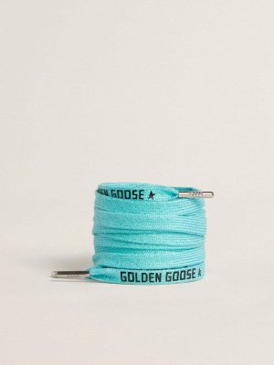 Laces Golden Goose Light Blue Lurex Laces With Contrasting Black Logo Women Light Blue - 1