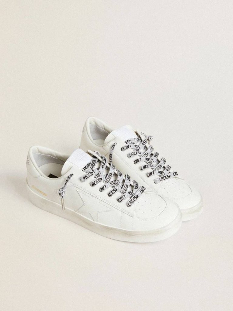 Laces Ice-Colored Laces With Contrasting Black ‘Laces’ Lettering Ice Golden Goose Women - 3