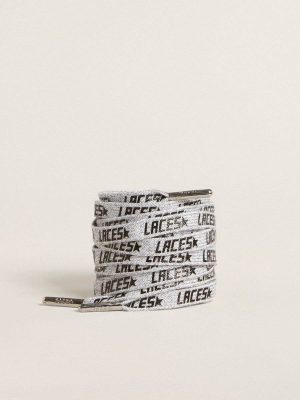 Laces Ice-Colored Laces With Contrasting Black ‘Laces’ Lettering Ice Golden Goose Women - 1