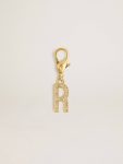 Letter R Charm In Gold-Colored Brass With Crystals Golden Goose Gold Bag Accessories Women - 1