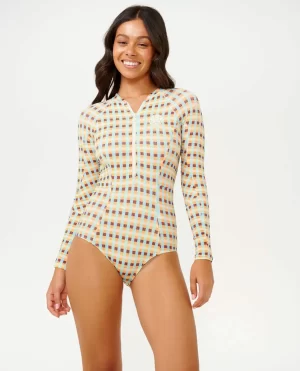 Lottie Check Long Sleeve Upf Surf Suit Rip Curl Surf Suits Women - 1